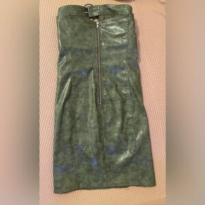 Forever 21 Cherry Mellow, Faux Leather O- Ring Tube Dress M